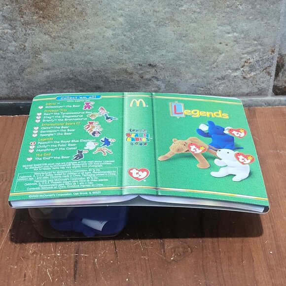 Peanut The Royal Blue Elephant Ty Teenie Beanie Baby Legend McDonalds Plush 1995 - Picture 6 of 9